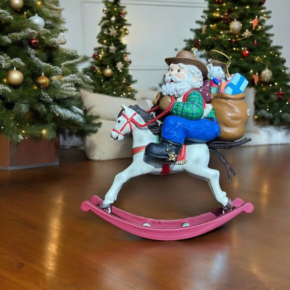 NIB Vtg. 1994 "Rockin' Ranger" Cowboy Santa On Rocking Horse Christmas Ornament - Picture 1 of 9